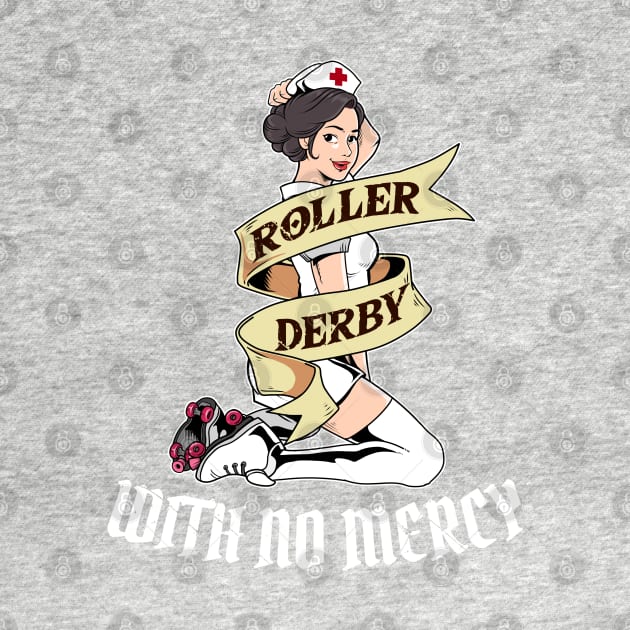 No Mercy Womens Roller Skater Gift Roller Derby Girls Design by Linco
